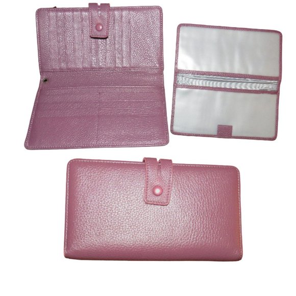 Bveyzi Women's Rfid Wallet Organizer Checkbook Holder Zip Snap Plum - Picture 1 of 9